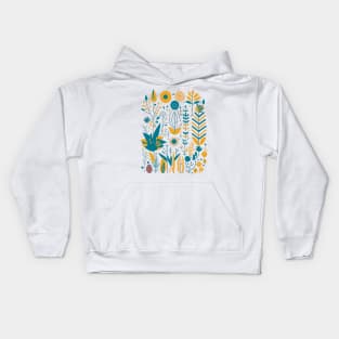 Bohemian Style Floral Shapes Kids Hoodie